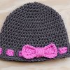 Belted Bow Baby Hat