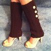 Brown Buttoned Leg Warmers