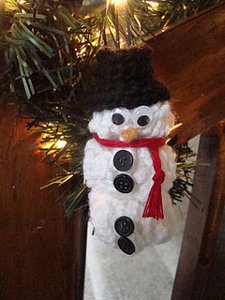 Easy Crochet Snowman Ornament
