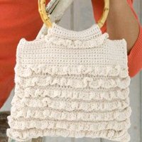 Eco-Cotton Blend Crochet Ruffle Bag