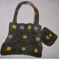 Polka Dot Felted Purse