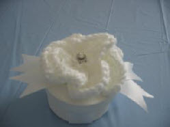 flower topped giftbox Stop and Smell the (Crocheted) Roses